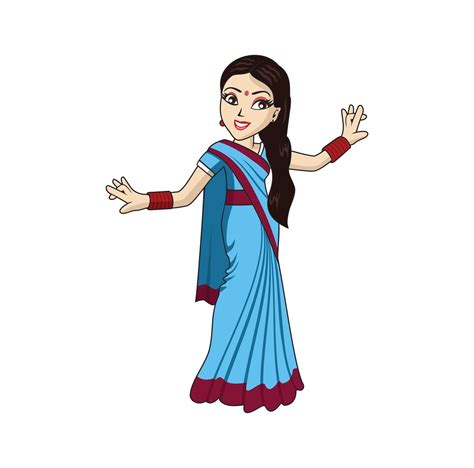 Beautiful Indian Women Character Design Illustration 4541596 Vector Art