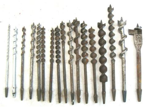 Lot Vintage 17 Antique Tools Brace Bit Hand Drill Auger Bits Woodworking Antique Price Guide