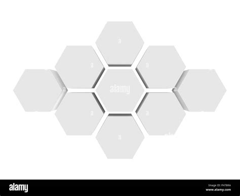 Hexagons Isolated On White Background 3d Rendering Close Up Stock