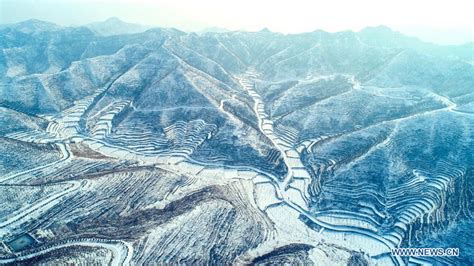 Aerial View Of Snow Covered Terraced Fields In N Chinas Hebei Xinhua