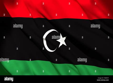 3d Rendering Of A Libya National Flag Waving Stock Photo Alamy