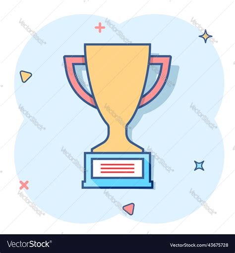 Cartoon Trophy Cup Icon In Comic Style Winner Vector Image