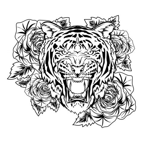 Quiero compartirles este link en donde podrán descargar libros y cursos gratis. Diseño de tatuaje y camiseta tigre con rosa dibujado a ...