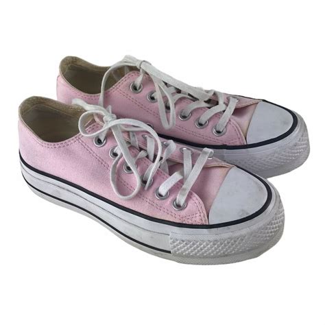 Converse Womens Light Pink Low Top Platform Sneakers Athletic Shoes