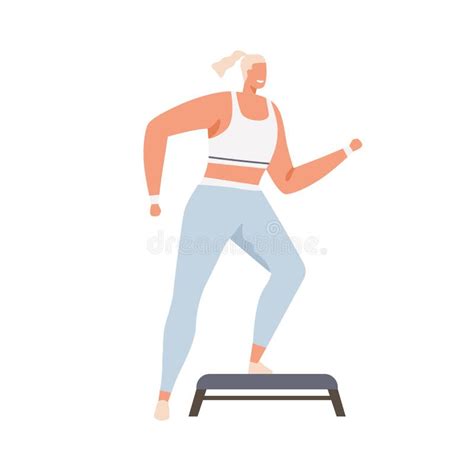 Step Aerobics With Weights Stock Illustration Illustration Of Cartoon