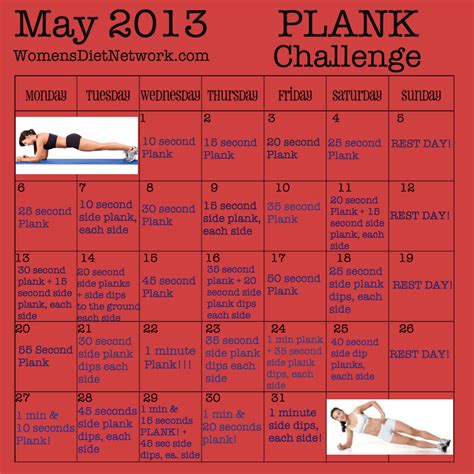 Fitness Challenge Of The Month Plank Challenge Womensdietnetwork