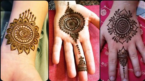 Newest tikki style mehndi design images. Make stylish round shape henna design for back hand//gol ...
