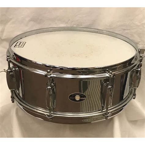 Vintage Slingerland 1979 55x14 Steel Snare Drum Drum Chrome Silver 10