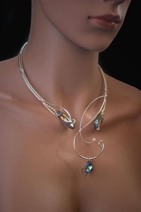 Elven Necklace Torc Renaissance Torque Necklace Silver Etsy Elven Jewelry Elven Jewelry