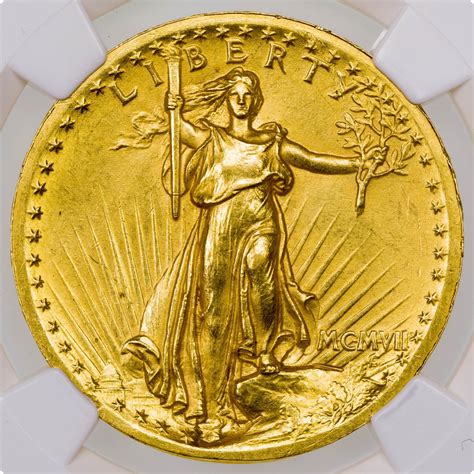 1907 P High Relief St Gaudens Gold Double Eagle Ms62 Rare