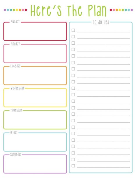 Heres The Plan Weekly To Do List Colorful Dots