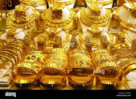 Gold Jewellery In Shop Window At The Grand Bazaar Istanbul Turkey