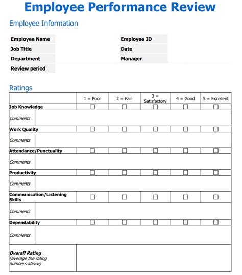 The Perfect Employee Evaluation Form Templates How To 2022