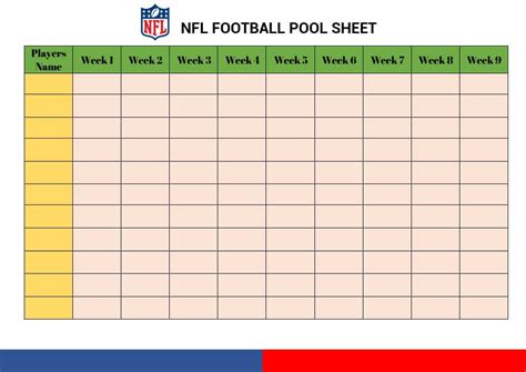 Nfl Printable Pool Sheets Once Your Blank Squares Grid Is Ready To Go