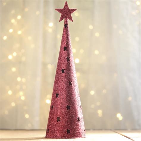 Red Glitter Cone Christmas Tree Trees And Toppers Christmas And