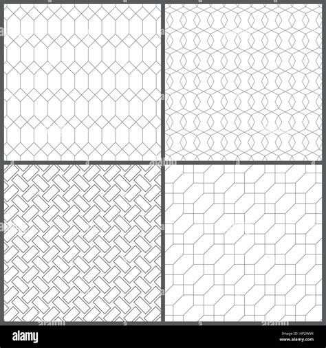 Seamless Pattern Collection Of Four Simple Geometrical Textures