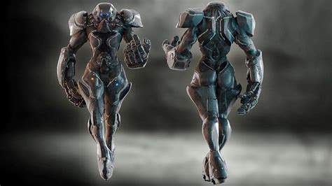 3d model female cyborg sci fi character collection with different skins vr ar low poly