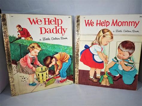 a set of a little golden book we help mommy and we help daddy etsy little golden books