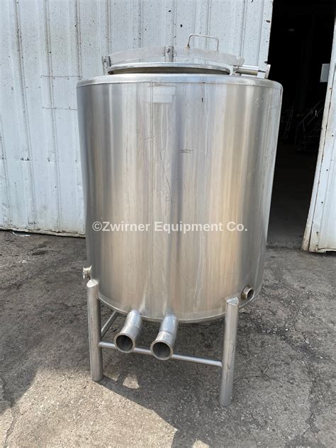 100 Gallon Stainless Steel Cip Tank Dome Top Slope Bottom Zwirner