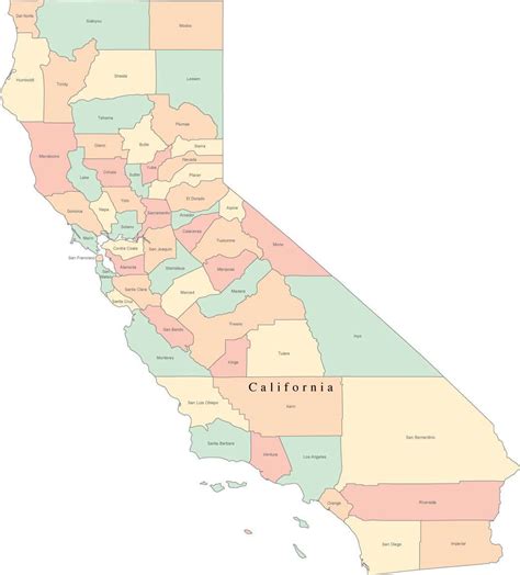 Map Of California Showing Counties