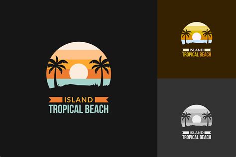 Island Logo On Tropical Beach Graphic By Sabavector · Creative Fabrica