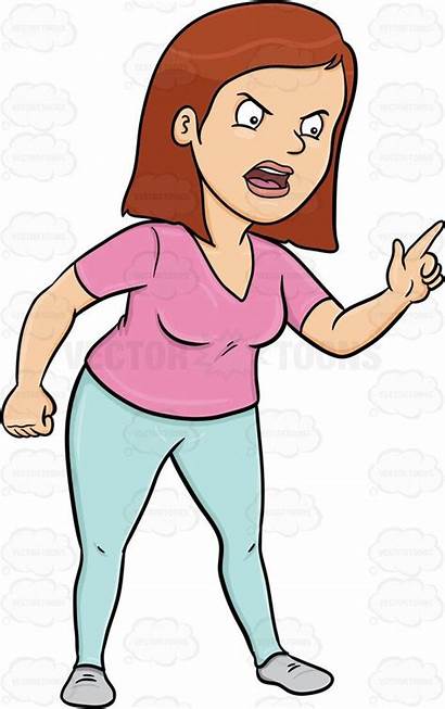Angry Cartoon Clipart Woman Scolding Mom Upset