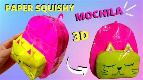 Como Fazer Paper Squishy De Mochila 3d Youtube