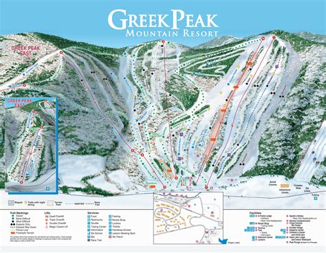 Greek Peak Piste Map Trail Map