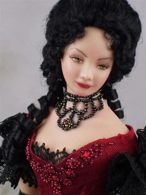 Commissioned Lady In Red Silk Velvet Terris Dolls Miniature