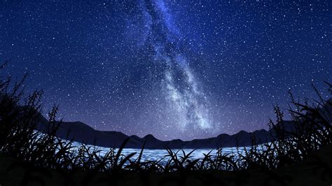 Download Wallpaper 1366x768 Stars Starry Sky Milky Way Art Night