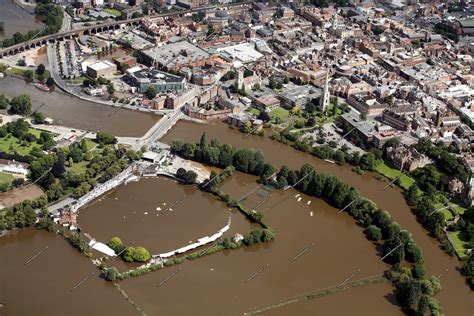 Aerial Photographs Of The 2007 Great Floods On The River Severn In The Uk