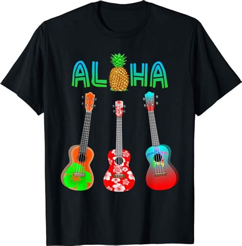 Aloha Ukulele Island Music T Shirt Amazon Co Uk Musical Instruments Dj