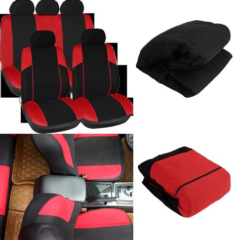 New 11pcs Blackandred Car Seat Covers Set Seat Protector Mat Pads Car Care Hot Selling In