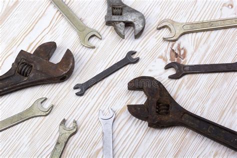 Set Of Wrenches In Several Different Sizes Stock Photo Image Of