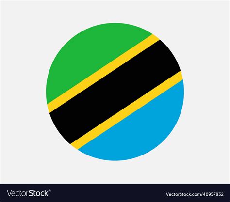 Tanzania Tanzanian Round Circle Country Flag Vector Image