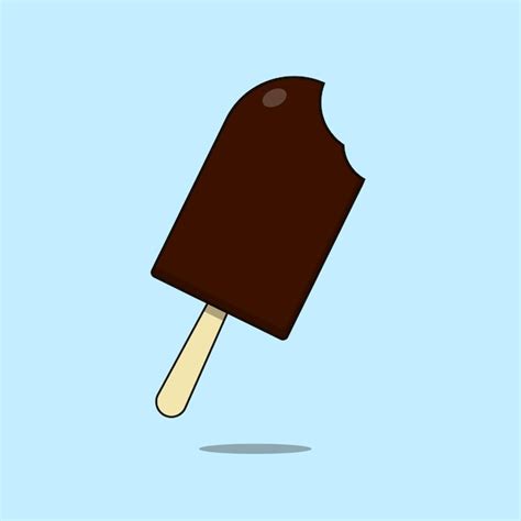 Premium Vector Bitten Chocolate Ice Cream Vector Illustration Icon Choco Bar