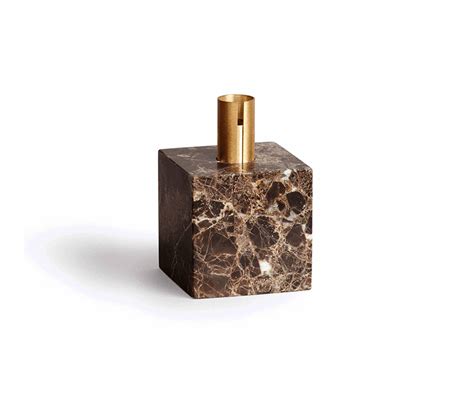 Welcome to the brass candle holder collection at novica. Block Candle Holder Dark Brown Marble w. Brass | Architonic