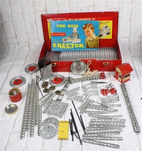 Vtg Ac Gilbert Erector Set 1949 1954 4 12 Motorized Set Gilbert