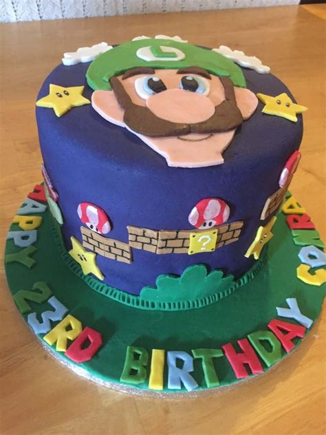 My nephew is a huge super mario brother fan! Mario Brothers themed Luigi Birthday cake | Cake, Birthday ...