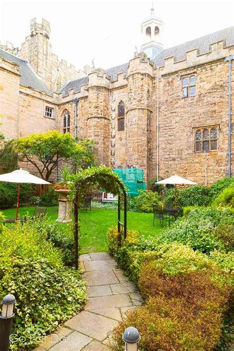 View Of The Inner Courtyard At Lumley Castle Hotel In North East
