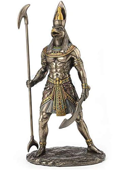 105 Horus Holding War Scepter Statue Ancient Egyptian God Etsy