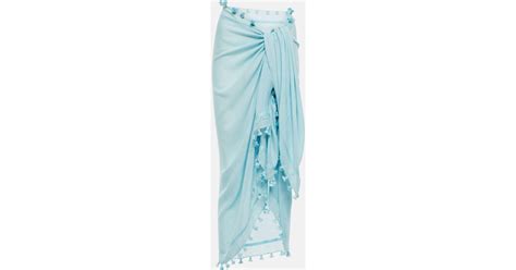 Melissa Odabash Pareo Embellished Beach Skirt In Blue Lyst