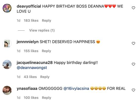 Deanna Wong Receives Sweet Birthday Message From Ivy Lacsina Pepph