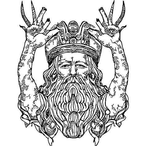 Poseidon Coloring Page · Creative Fabrica