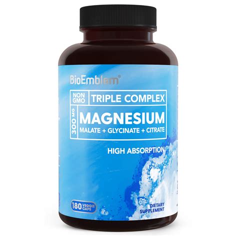 BioEmblem Triple Magnesium Complex 300mg Of Magnesium Glycinate
