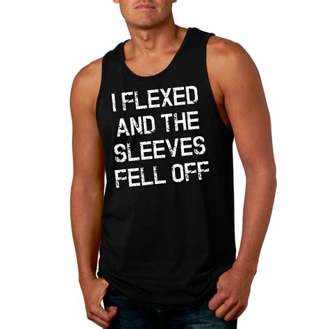 Mens I Flexed And The Sleeves Fell Off Tank Top Funny Sleeveless Gym