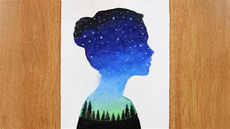Beautiful Double Exposure Girl Painting Ideas For Beginners Acrylic