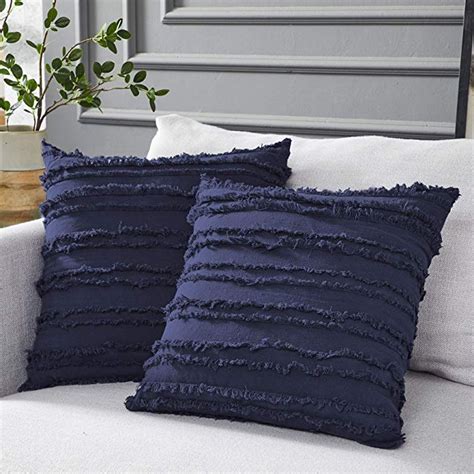 Longhui Bedding Navy Blue Throw Pillow Covers For Couch Sofa Bed