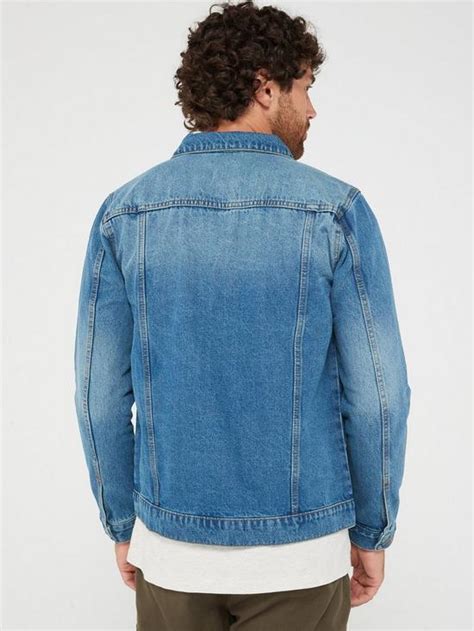 Brave Soul Denim Jacket Mid Wash Uk