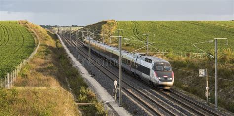 Tgv Train In France With Great Speed Editorial Stock Photo Image Of